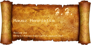 Hausz Henrietta névjegykártya